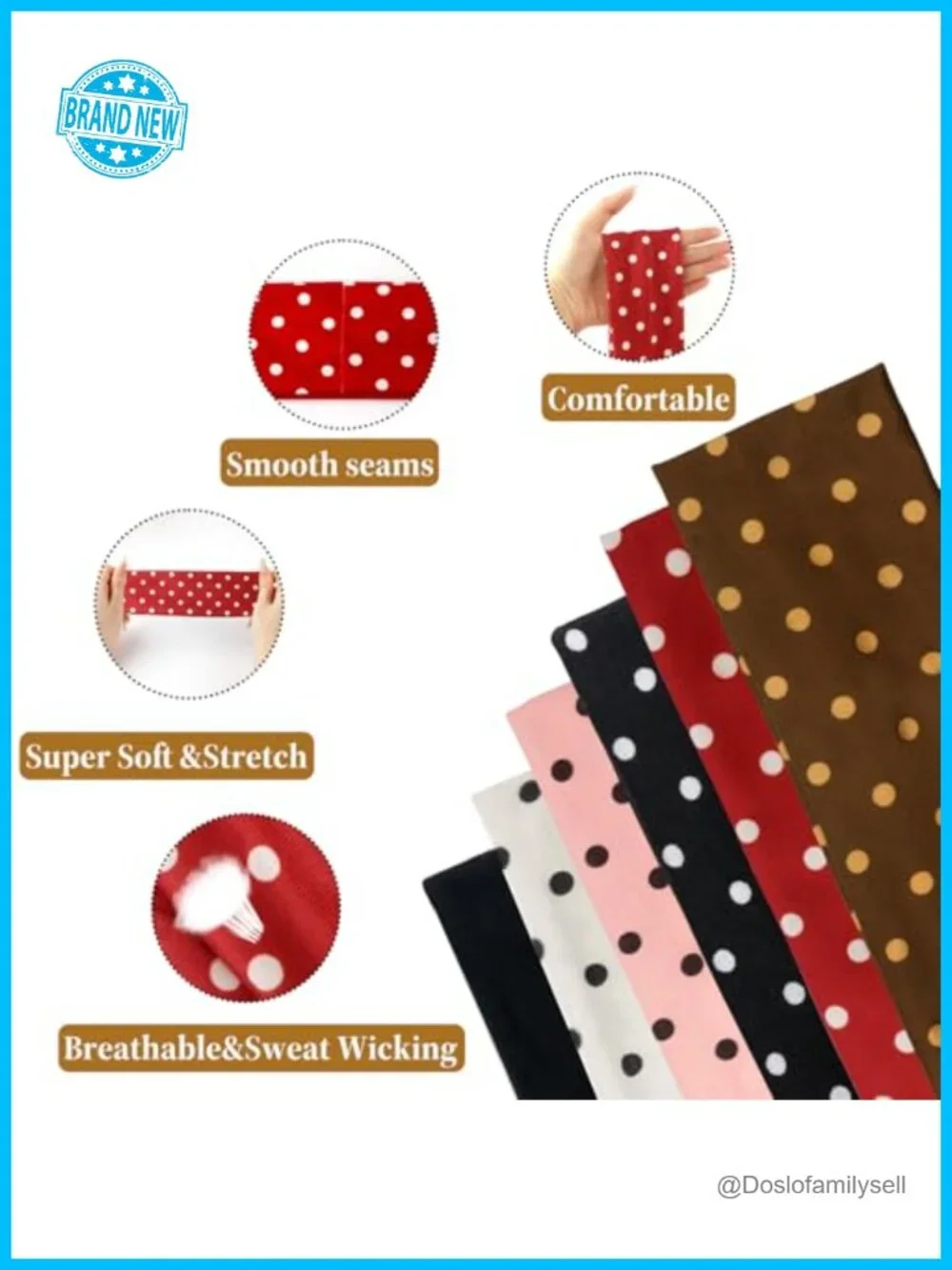 Non Slip Elastic Sweat Headbands for Women, Sports, Fitness, Running